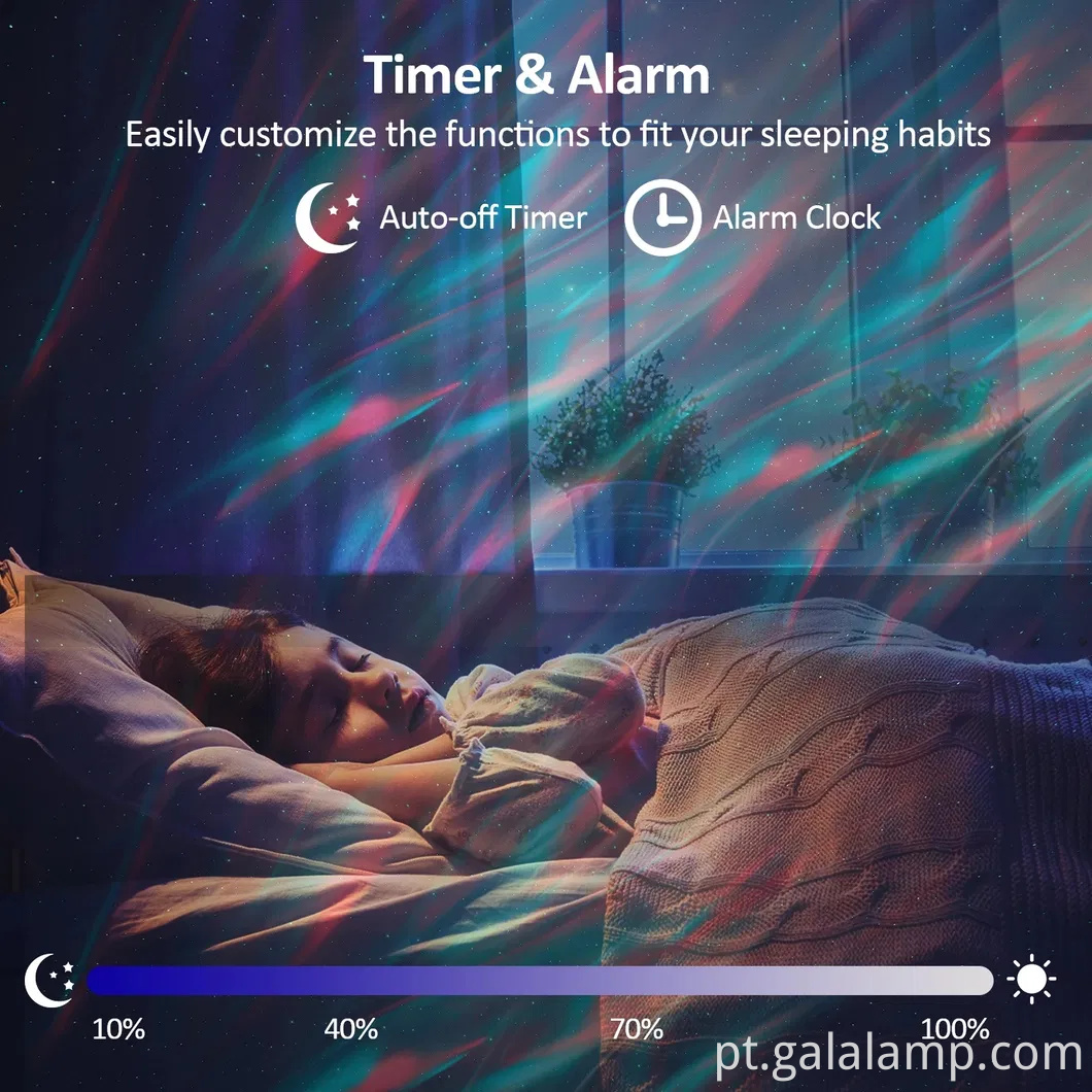 Aurora Star Projector Galaxy Projector Luzes para o quarto, Wi -Fi Nebula teto Projecor Night Light With Music Speaker